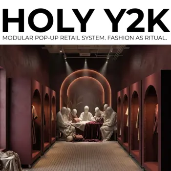 Holy Y2K. Modular pop-up retail system. Fashion as ritual.